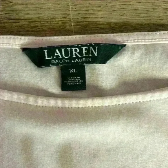Lauren Ralph Lauren basic T shirt round neck pale pink SIZE XL - Picture 5 of 9